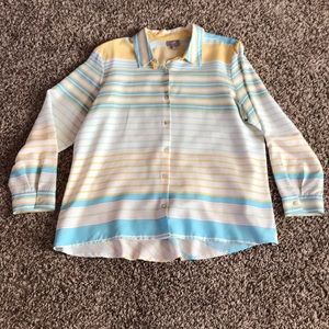 NWT, J.Jill Silk Striped Button-down top.